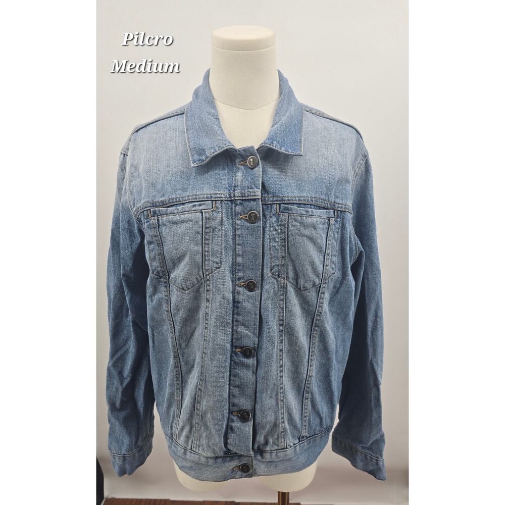 Pilcro and the Letterpress Grunge Boho Minimalist Denim Jacket